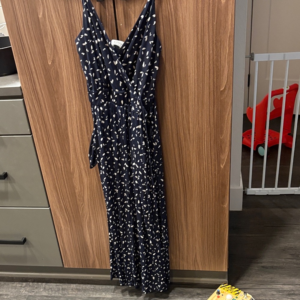 Kaileigh Navy and White Jumpsuit